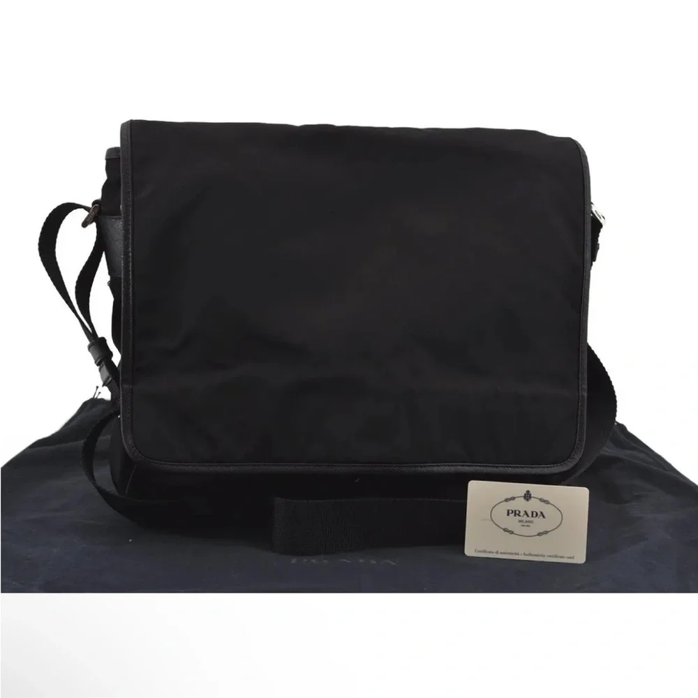 Prada Black Nylon Crossbody Messenger Bag